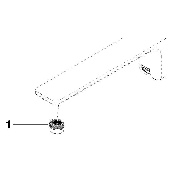 Dornbracht Auslauf, 210mm, 3,78l/min, Platin gebürstet, 90118401401-06