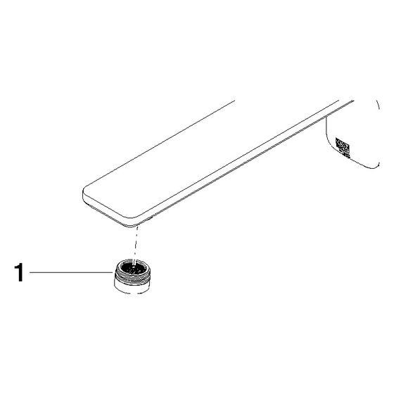 Dornbracht Auslauf, 210mm, 5,7l/min, Platin gebürstet, 90118402300-06