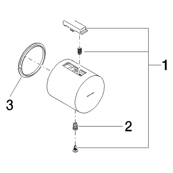 Dornbracht Griff für Thermostat, 48x48mm, Chrom gebürstet, 90173301500-93