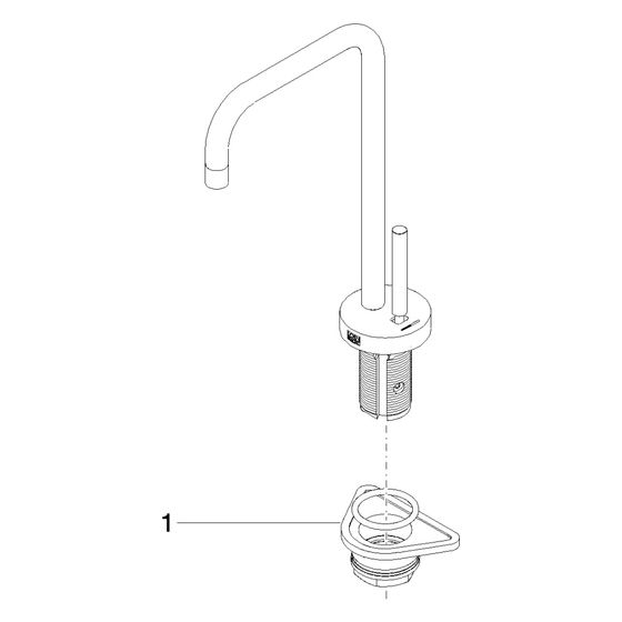 Dornbracht Auslauf für Hot- and Cold Water Dispenser, 520x200x180mm, Platin gebürstet, 90178510002-06