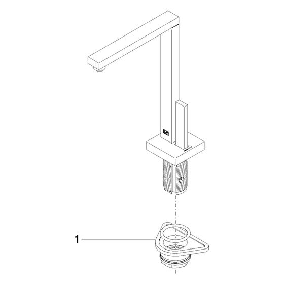 Dornbracht Auslauf für Hot- and Cold Water Dispenser, 520x200x180mm, Dark Platinum gebürstet, 90178510003-99