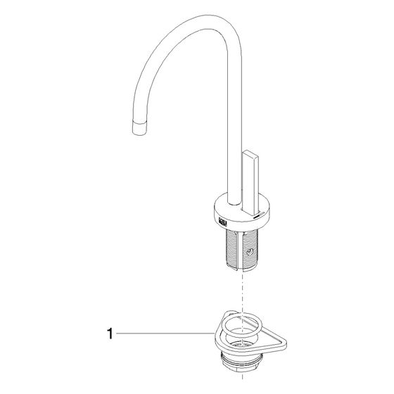 Dornbracht Auslauf für Hot- and Cold Water Dispenser, 520x200x180mm, Messing gebürstet 23kt Gold, 90178510005-28