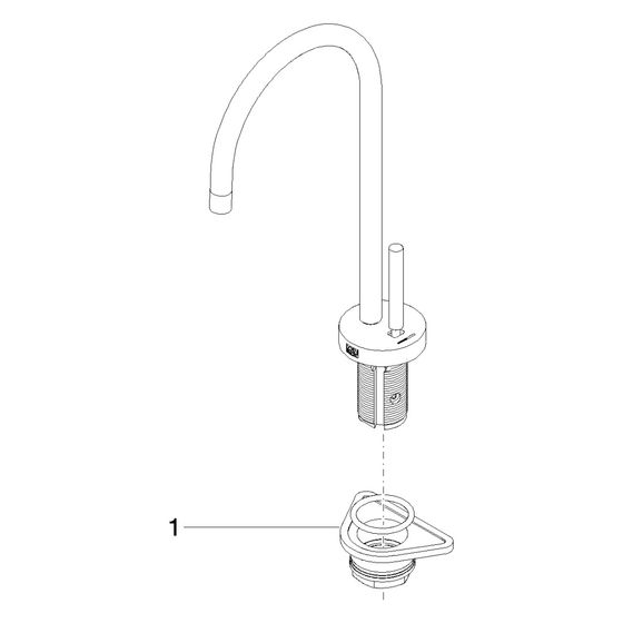 Dornbracht Auslauf für Hot- and Cold Water Dispenser, 520x200x180mm, Platin gebürstet, 90178510006-06