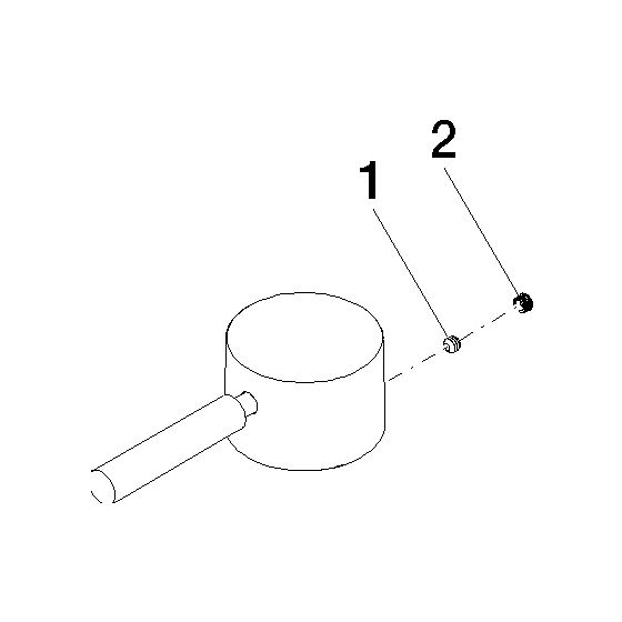 Dornbracht Griff für Wanne Stand, 52x35x117mm, Platin gebürstet, 90206600500-06