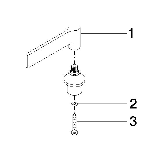 Dornbracht Griff für Zwei-/Drei-Wegeumstellung, 72x72x55mm, Platin gebürstet, 90208001501-06