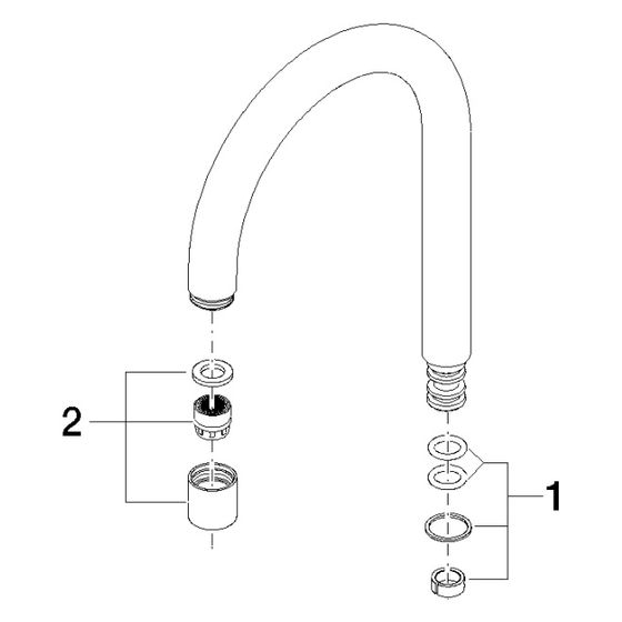 Dornbracht Auslauf, 135mm, 4,54l/min, Platin gebürstet, 90282206102-06
