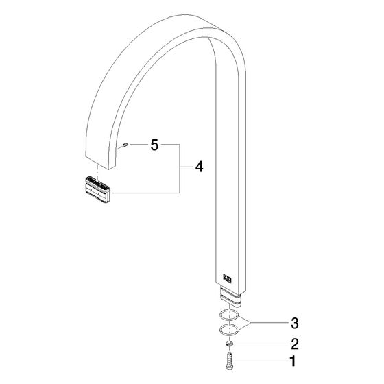 Dornbracht Auslauf, 200x35x11x392mm, 5,7l/min, Platin, 90282215601-08