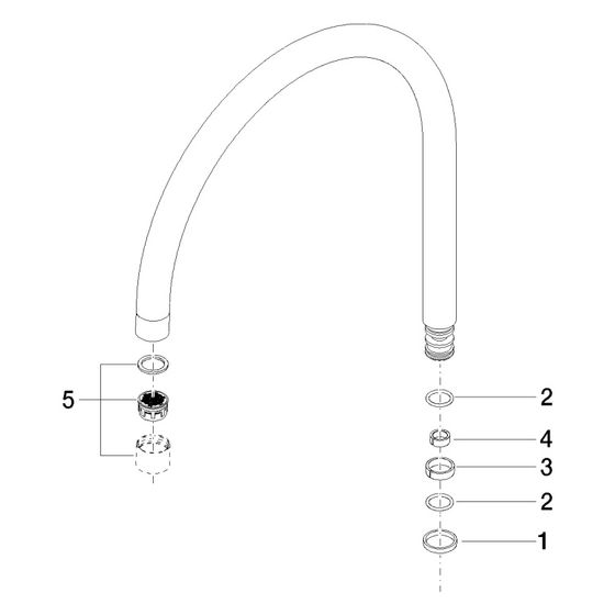 Dornbracht Auslauf, 280mm, 5,7l/min, Messing gebürstet, 90282220303-28