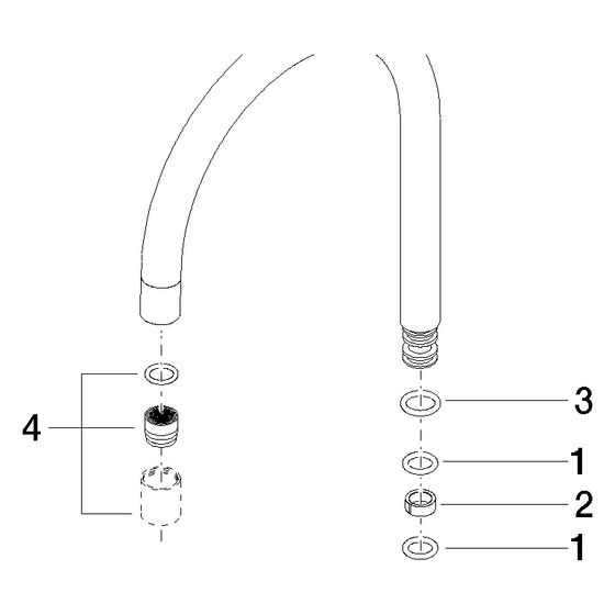 Dornbracht Auslauf, 165mm, 5,7l/min, Dark Platinum gebürstet, 90282220601-99