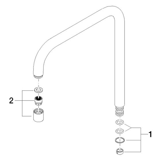 Dornbracht Auslauf eckig, 235mm, 7l/min, Messing gebürstet, 90282220900-28