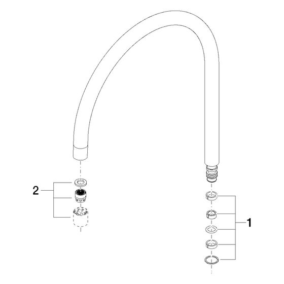 Dornbracht Auslauf Ersatzteile 90282222401 260mm 7 l/min chrom