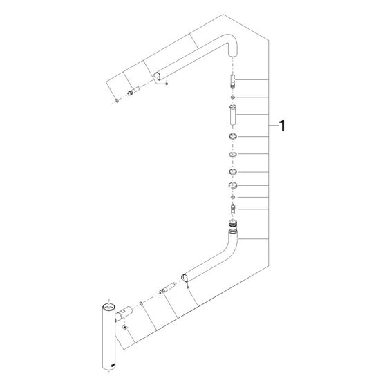 Dornbracht Gelenk für Potfiller, 340x327x38mm, Dark Platinum gebürstet, 90282225700-99