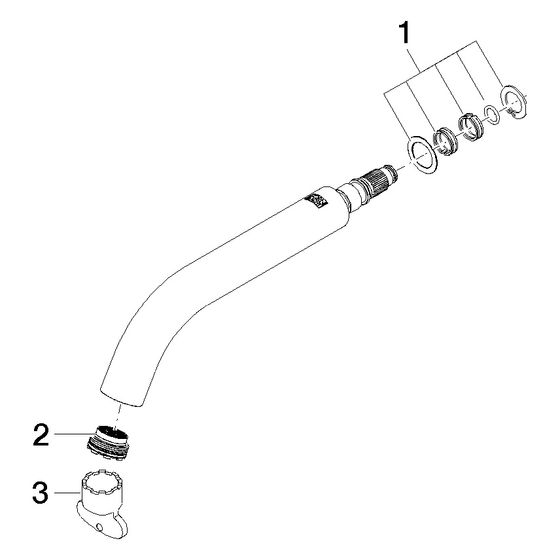 Dornbracht Auslauf, 200mm, 25,2l/min, Light Gold gebürstet, 90282231500-27