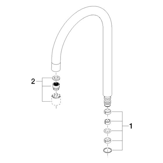 Dornbracht Auslauf, 165mm 7l/min, Chrom, 90282231900-00