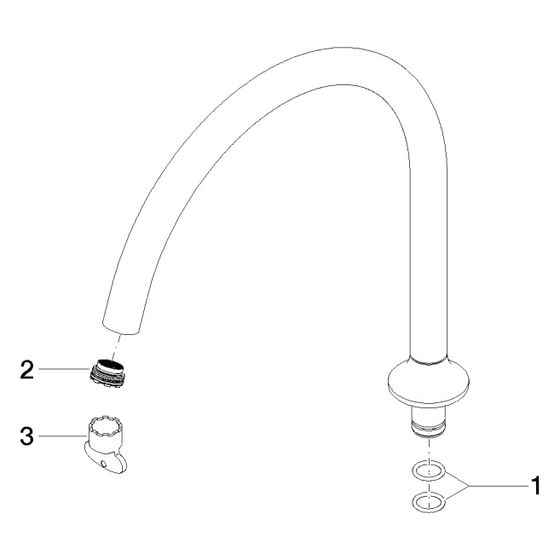 Dornbracht Wannen-Standauslauf, 304mm, 25,2l/min, Platin gebürstet, 90282232700-06