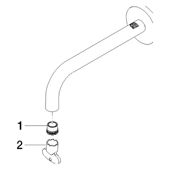 Dornbracht Auslauf für Waschtisch Wand, 190mm, 4,54l/min, Chrom, 90282235101-00