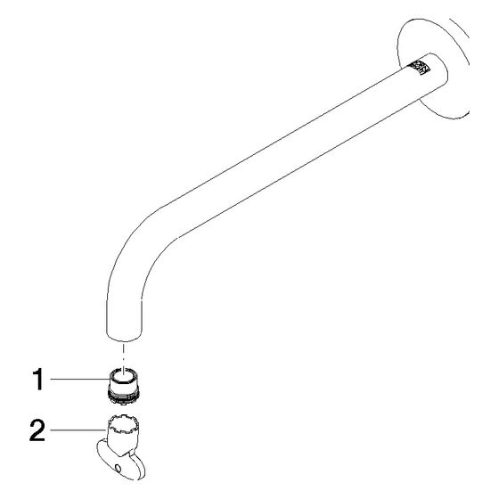 Dornbracht Auslauf für Waschtisch Wand, 250mm, 5,7l/min, Schwarz matt, 90282235200-33