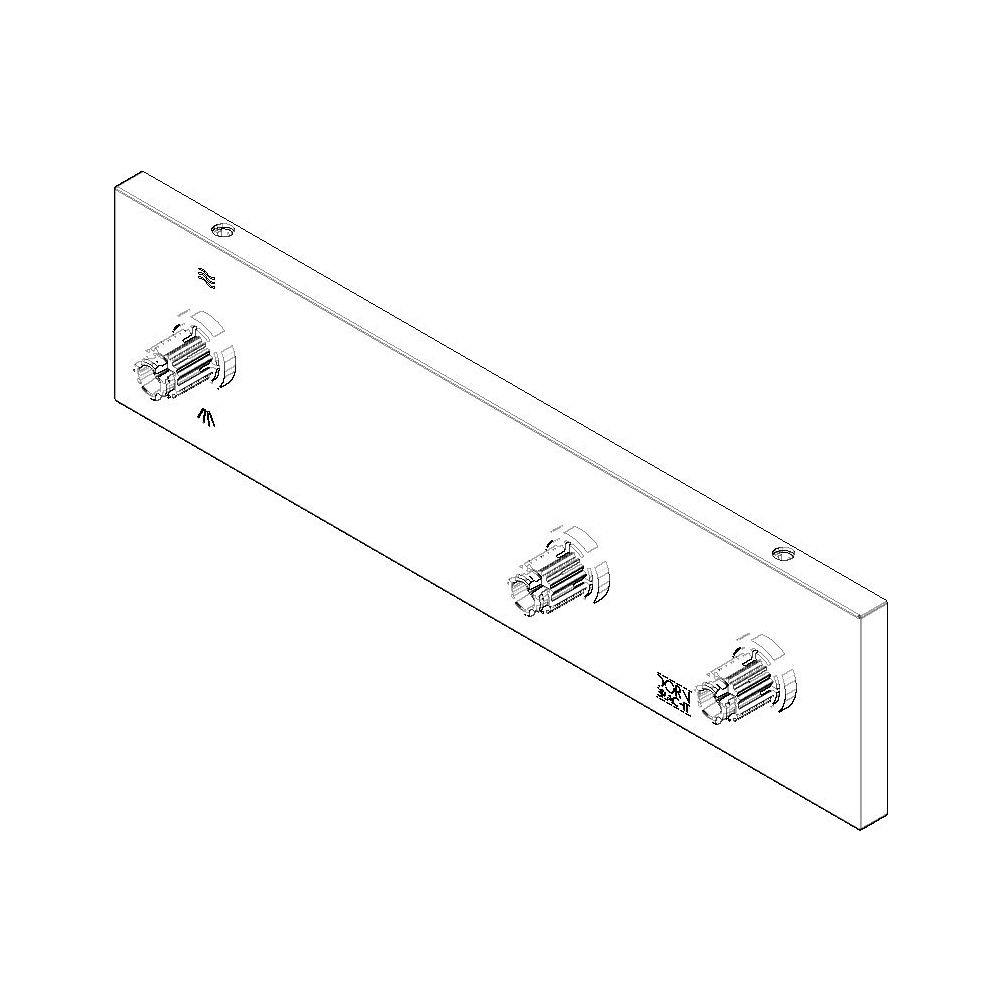 Dornbracht Rosette mit Symbolen Ersatzteile 04279802500 60x240x28mm platin m... DORNBRACHT-04279802500-06 4029011671869 (Abb. 1)