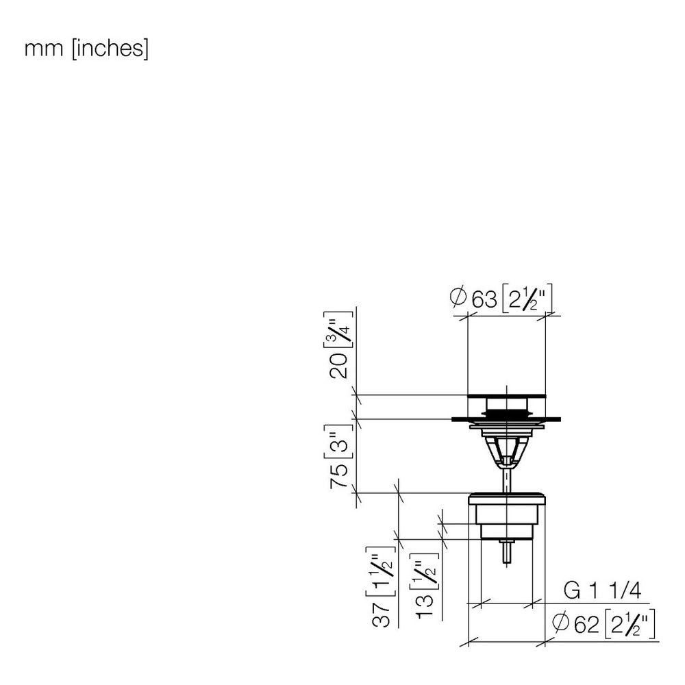 Dornbracht Ablaufgarnitur mit Druckverschluss G 1 1/4" für Becken mit Überlauf,... DORNBRACHT-10125970-37 4099477431574 (Abb. 3)