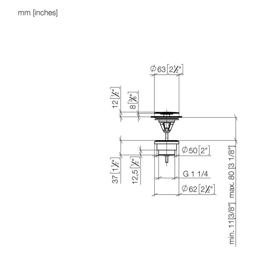 Dornbracht Ablaufgarnitur ohne Druckverschluss G 1 1/4" für Becken ohne Überlau... DORNBRACHT-10126970-37 4099477431598 (Abb. 3)