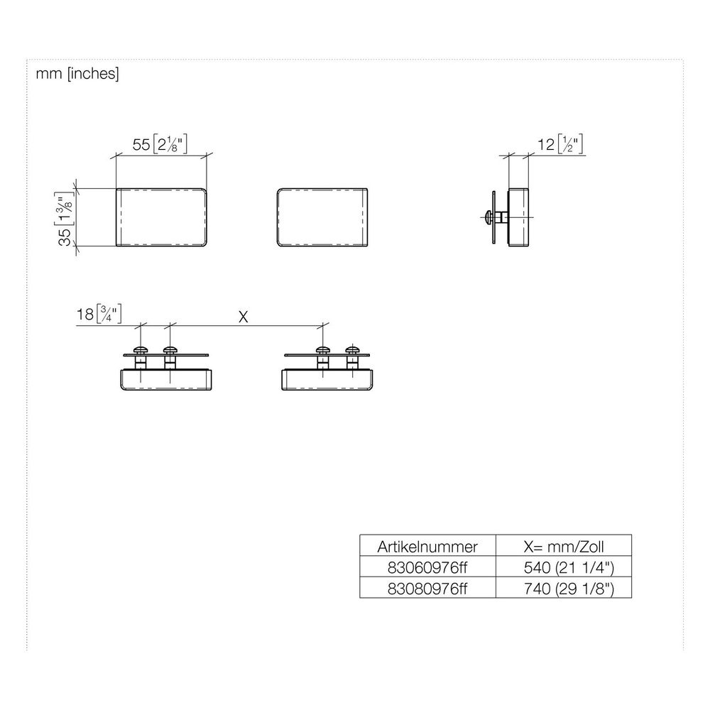 Dornbracht Befestigungssatz, für einseitige Glasmontage mit Blende, Chrom, 1100... DORNBRACHT-11001976-00 4099477243757 (Abb. 3)