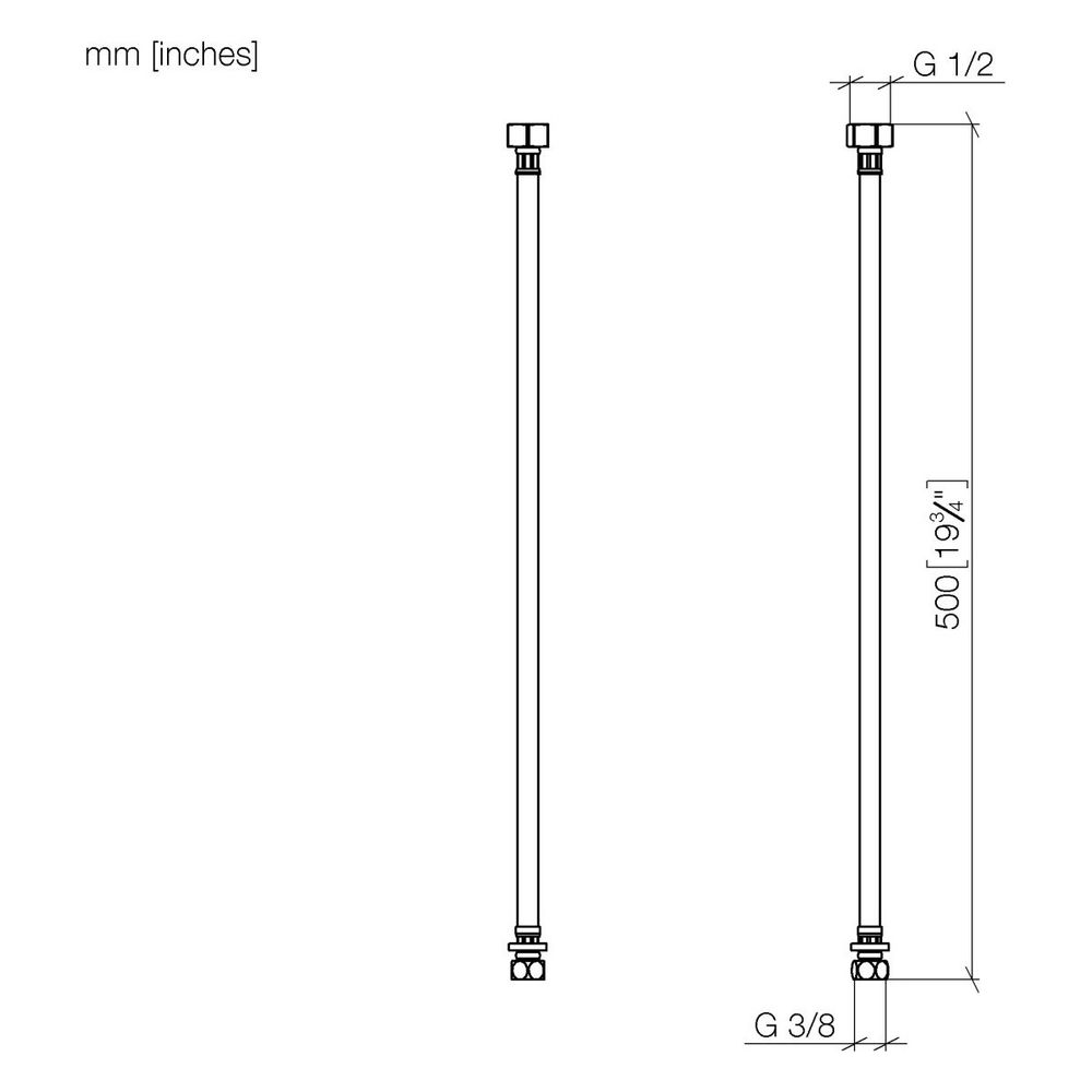 Dornbracht Druckschläuche, 2x 3/8"x1/2"x500mm, 1250697090... DORNBRACHT-1250697090 4029011711473 (Abb. 3)
