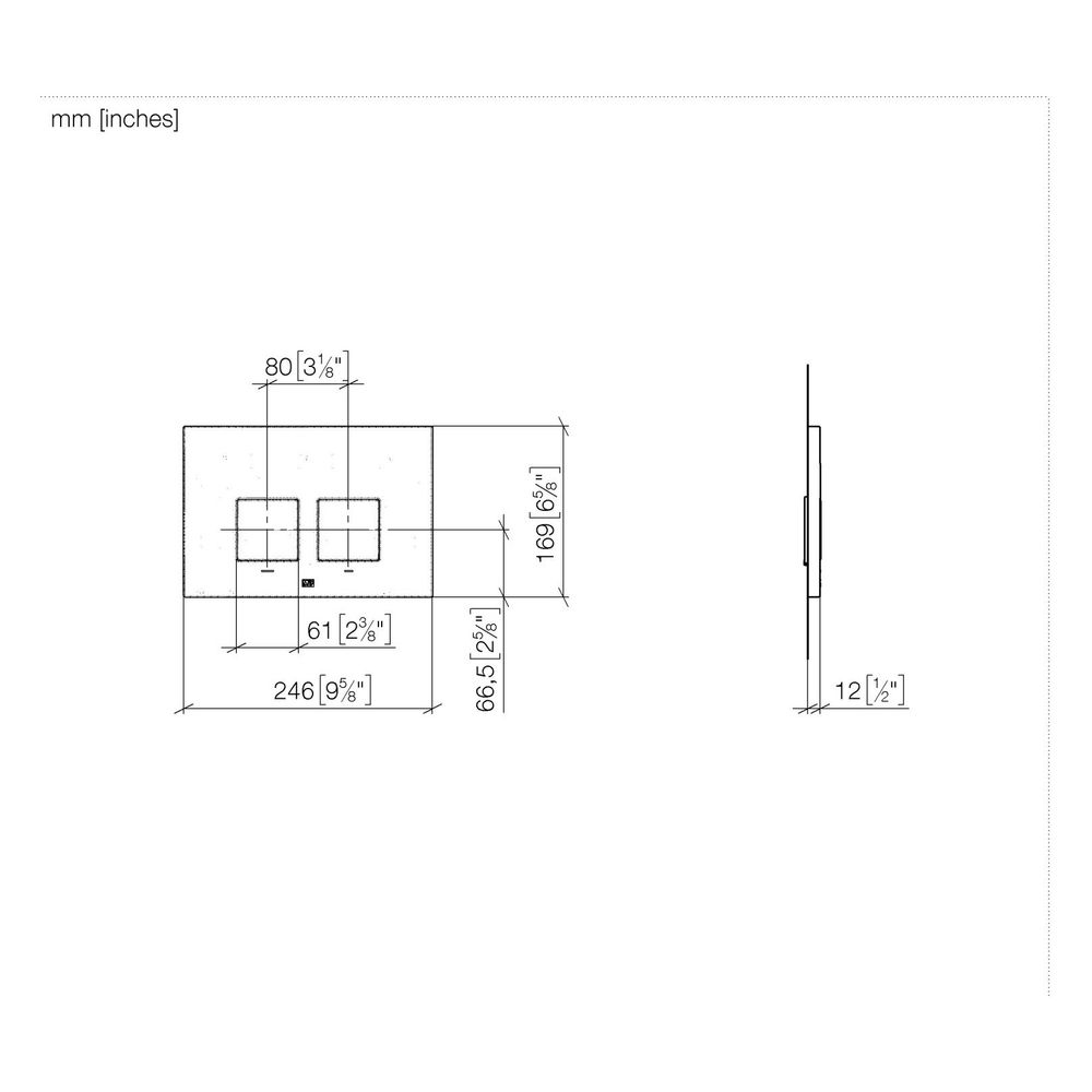 Dornbracht Betätigungsplatte eckig, für WC-Unterputz-Spülkasten Geberit, 169x24... DORNBRACHT-12665980-43 4099477488042 (Abb. 3)