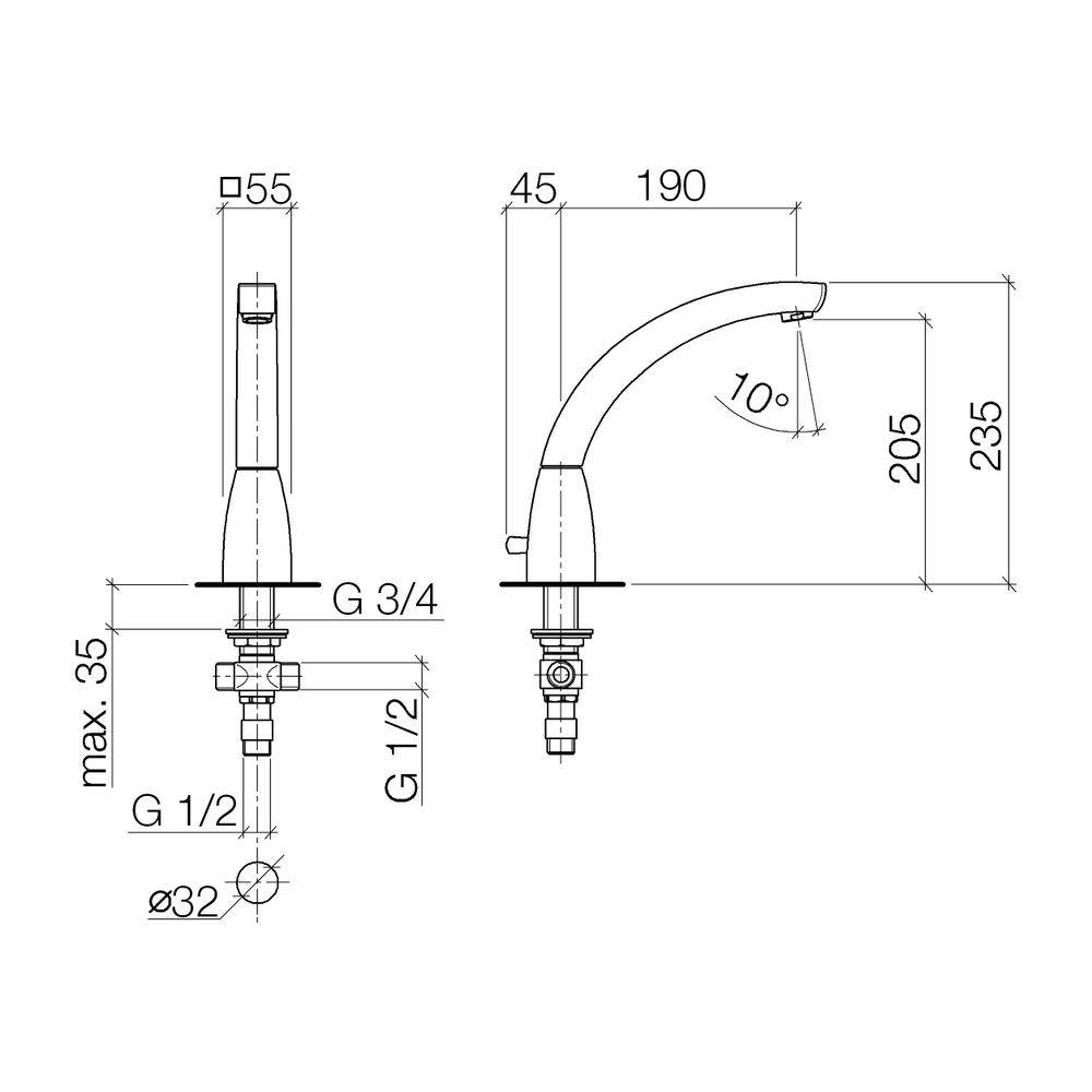 Dornbracht Square Auslauf 13512910 190mm chrom... DORNBRACHT-13512910-00 4029011348013 (Abb. 2)