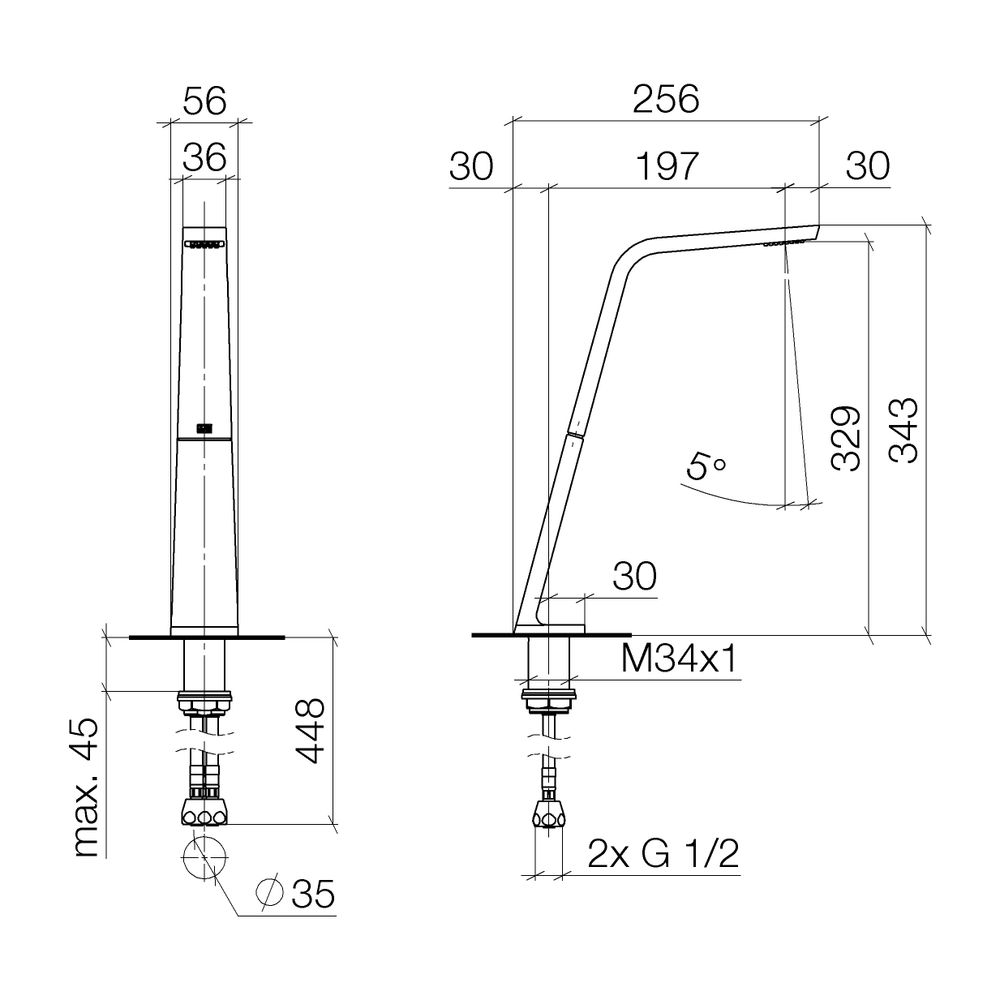 Dornbracht CL.1 Waschtisch-Standauslauf ohne Ablaufgarnitur 13717705 Dark Plati... DORNBRACHT-13717705-99 4029011796197 (Abb. 2)