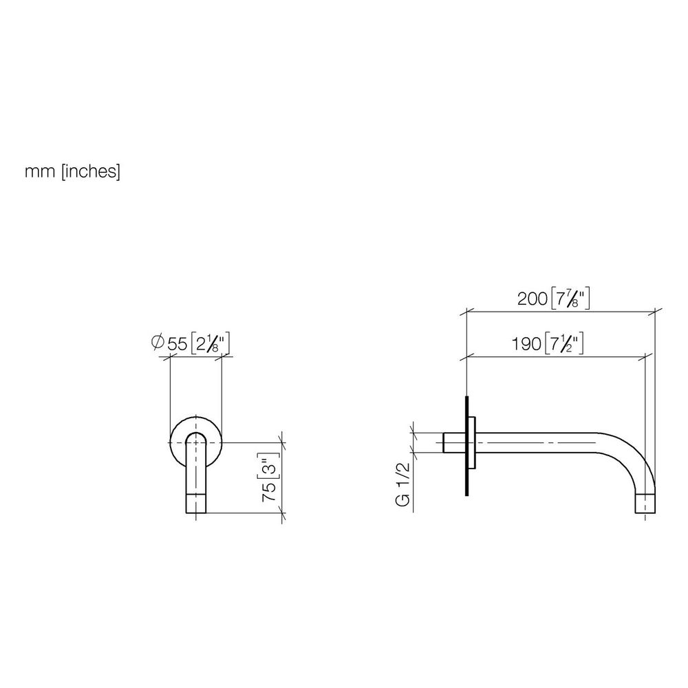 Dornbracht Waschtisch-Wandauslauf Tara ohne Ablaufgarnitur Ausladung 190mm 7l/m... DORNBRACHT-13800882-37 4099477432090 (Abb. 3)