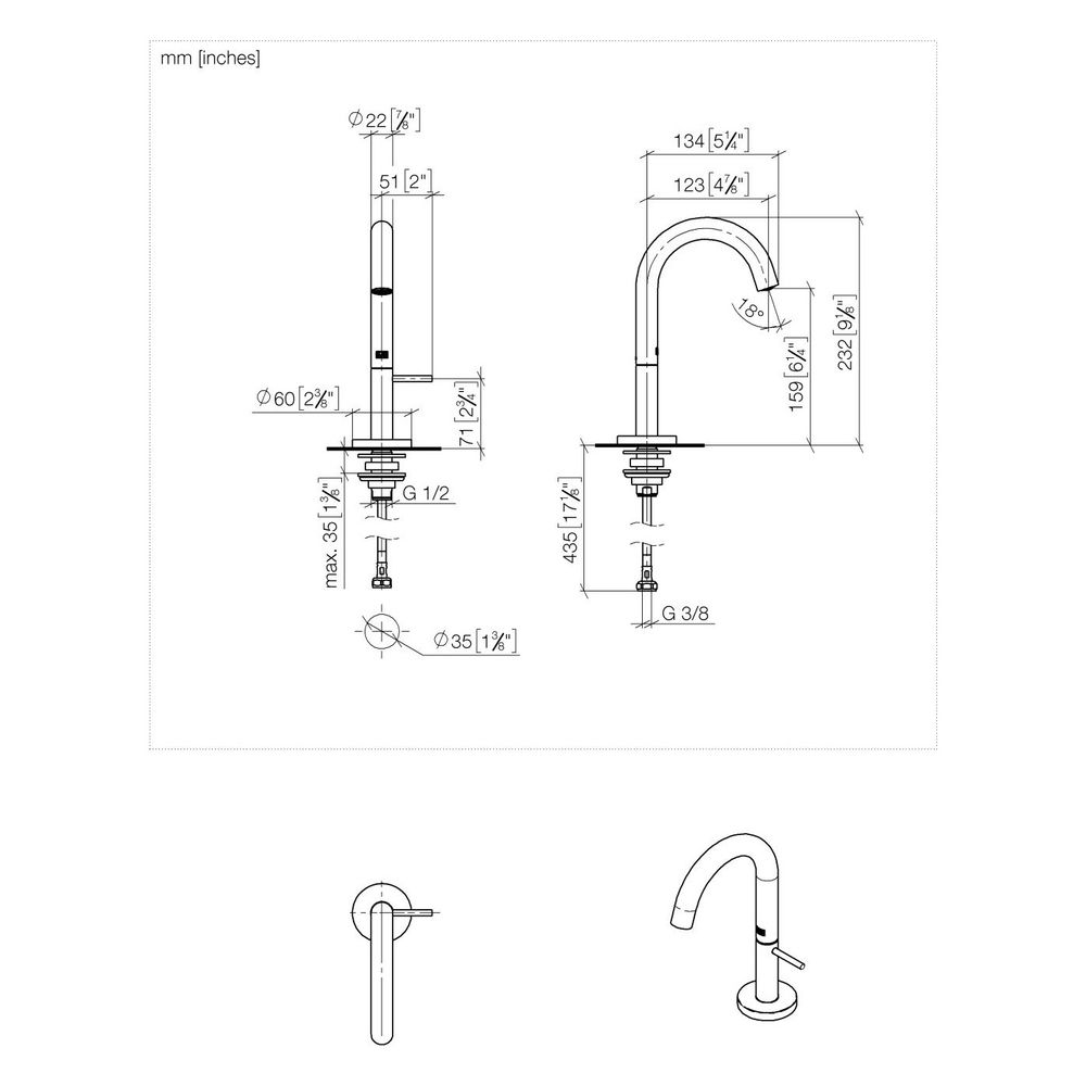 Dornbracht Standventil Meta, Kaltwasser, starrer Auslauf, Ausladung 123mm, max.... DORNBRACHT-17500662-37 4099477432205 (Abb. 3)