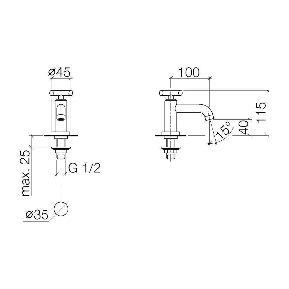 Dornbracht Tara Standventil, Kaltwasser17500892 Messing gebürstet... DORNBRACHT-17500892-28 4029011896972 (Abb. 2)