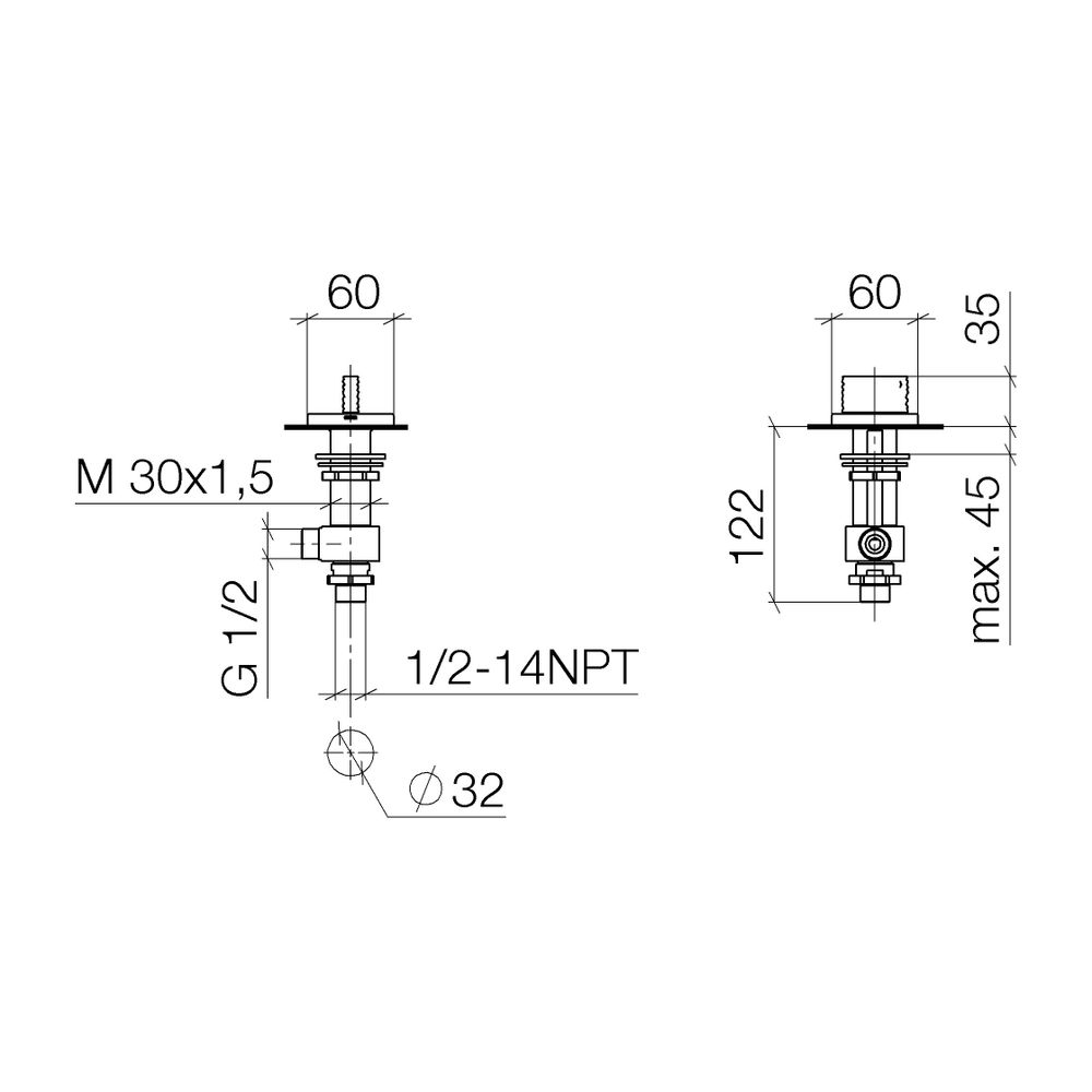 Dornbracht CL.1 Seitenventil rechtsschließend 20001705 platin matt... DORNBRACHT-20001705-06 4029011705359 (Abb. 2)