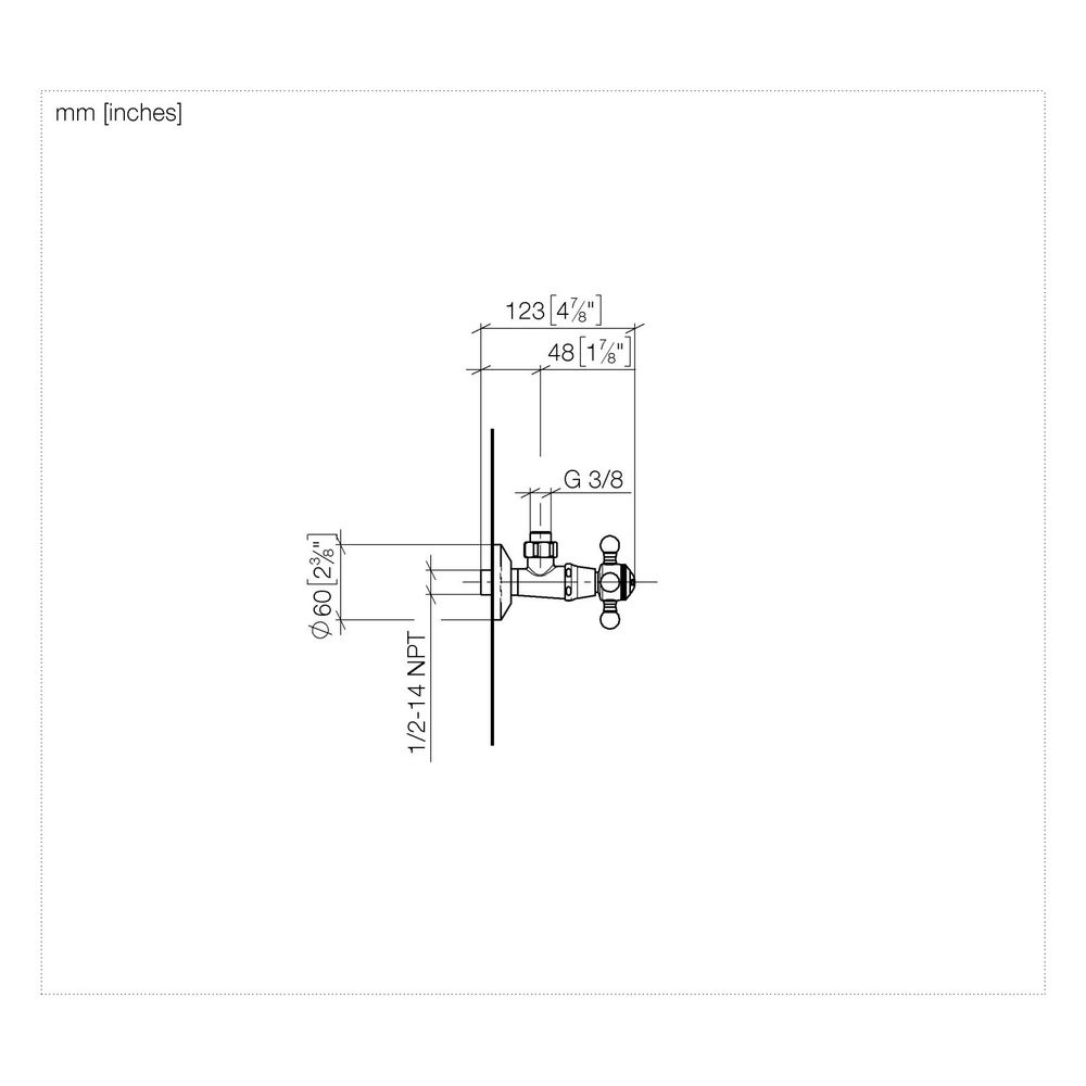 Dornbracht Eckventil Madison Rosette 60mm Porzellanplättchen Cold, Dark Bronze ... DORNBRACHT-22900360-43 4099477488622 (Abb. 3)