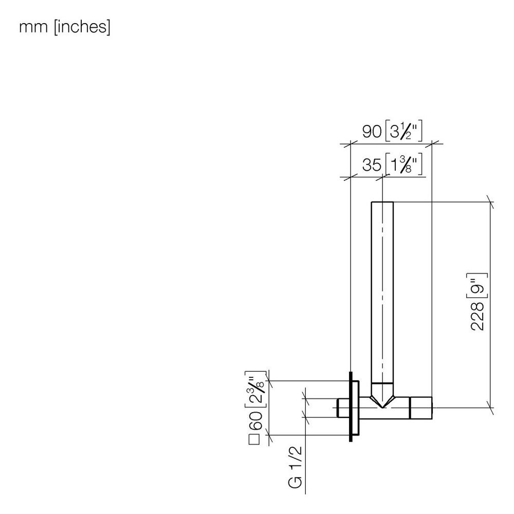 Dornbracht Eckventil für MEM Rosette 60x60mm Schlauchabdeckung 200mm Anschluss ... DORNBRACHT-22901782-43 4099477488646 (Abb. 3)