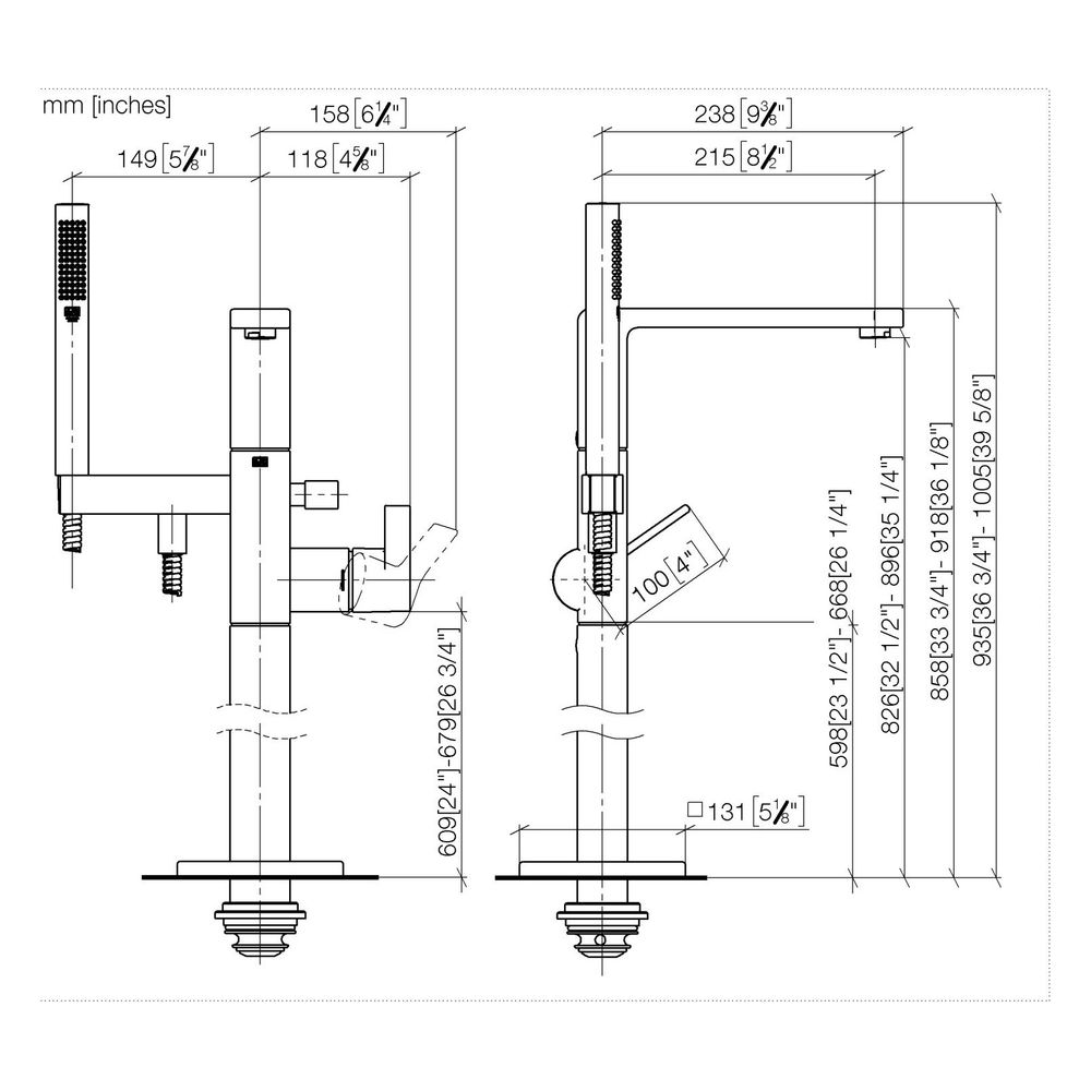 Dornbracht Wannen-Einhandbatterie Lulu mit Standrohr für freistehende Montage M... DORNBRACHT-25863710-00 4029011766954 (Abb. 3)