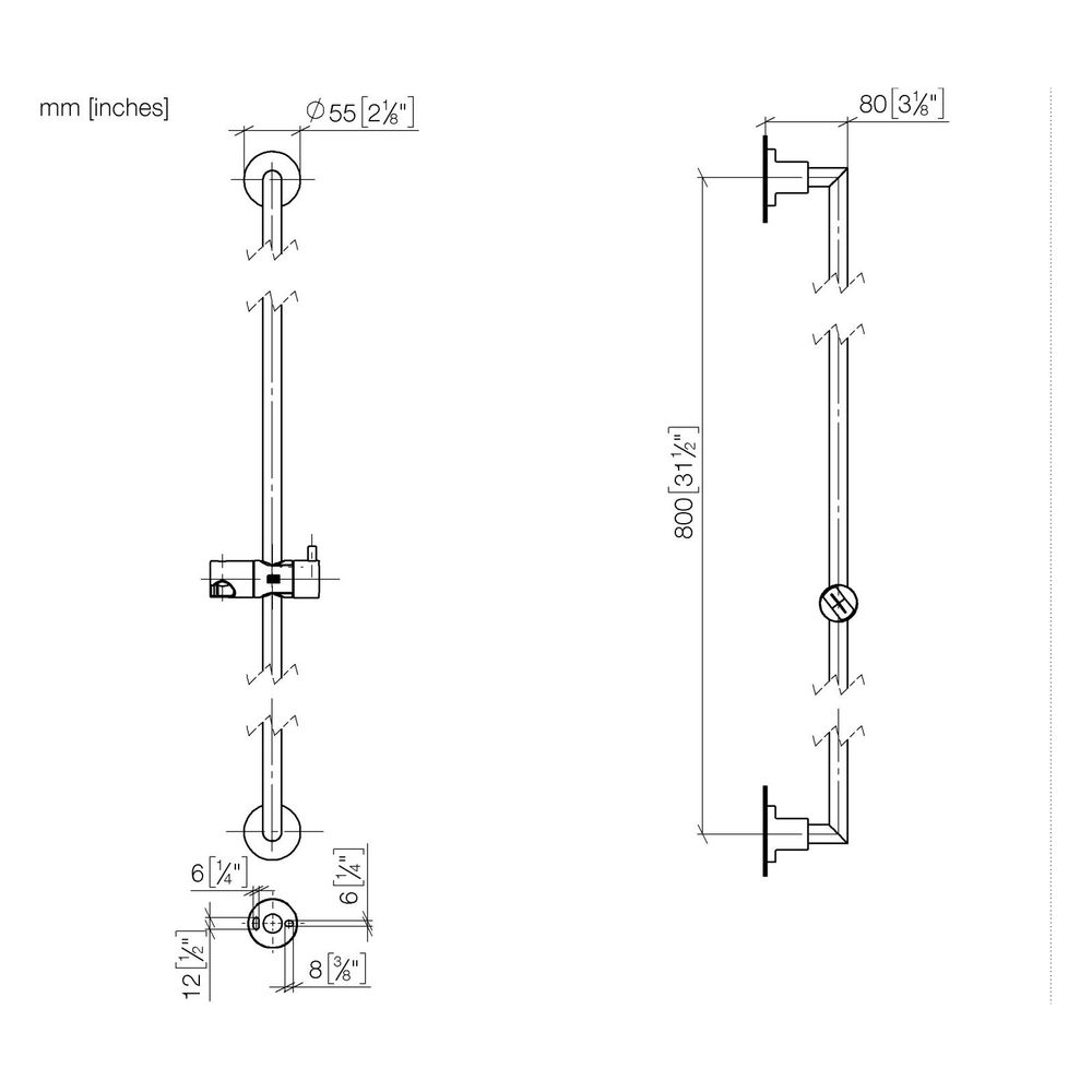Dornbracht Duschgarnitur Tara, Stichmaß 800mm, 1750mm Schlauch, Bronze gebürste... DORNBRACHT-26412892-42 4099477413624 (Abb. 3)