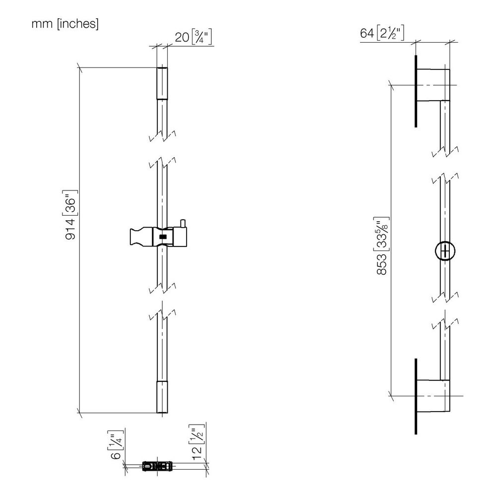 Dornbracht Duschgarnitur ohne Handbrause Wandrohr mit Schieber Schlauch 1750mm ... DORNBRACHT-26412979-37 4099477433325 (Abb. 3)