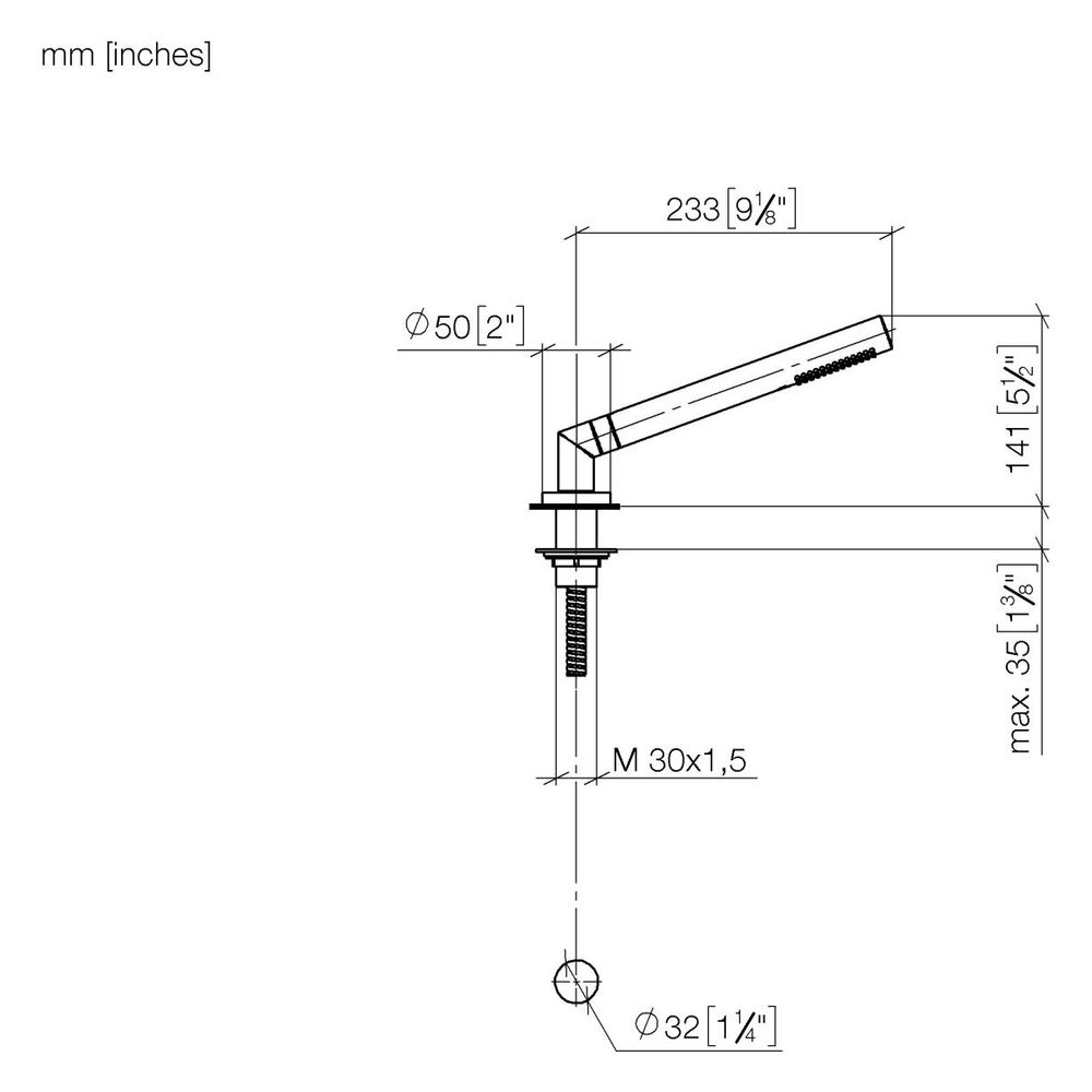 Dornbracht Schlauchbrausegarnitur Symetrics für Wannenr., D 50mm, 32mm Metallsc... DORNBRACHT-27702979-43 4099477464077 (Abb. 3)