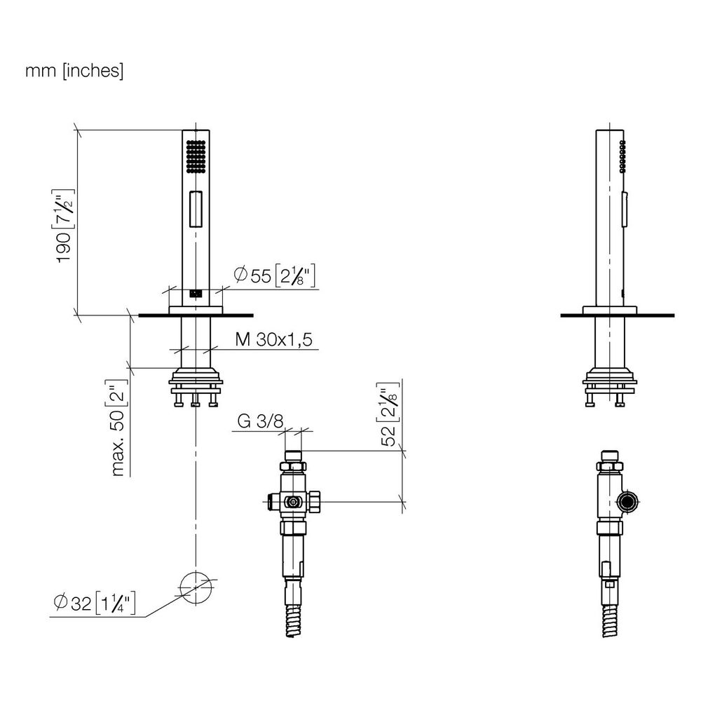 Dornbracht Spülbrausegarnitur automatischer Umschalter Armaturenhöhe 191mm Schl... DORNBRACHT-27731970-39 4099477399836 (Abb. 3)