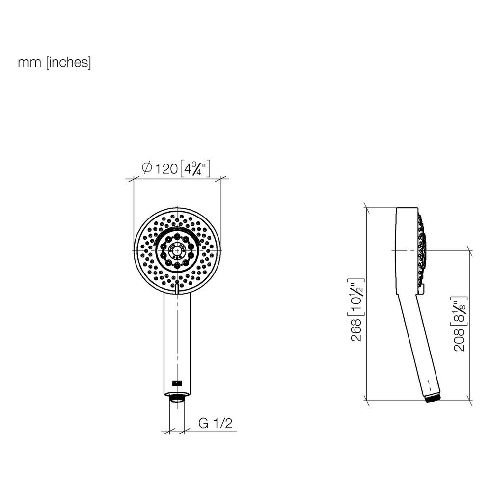 Dornbracht Handbrause 120mm 15l/min G 1/2", Gold gebürstet PVD, 28012979-37... DORNBRACHT-28012979-37 4099477434377 (Abb. 3)