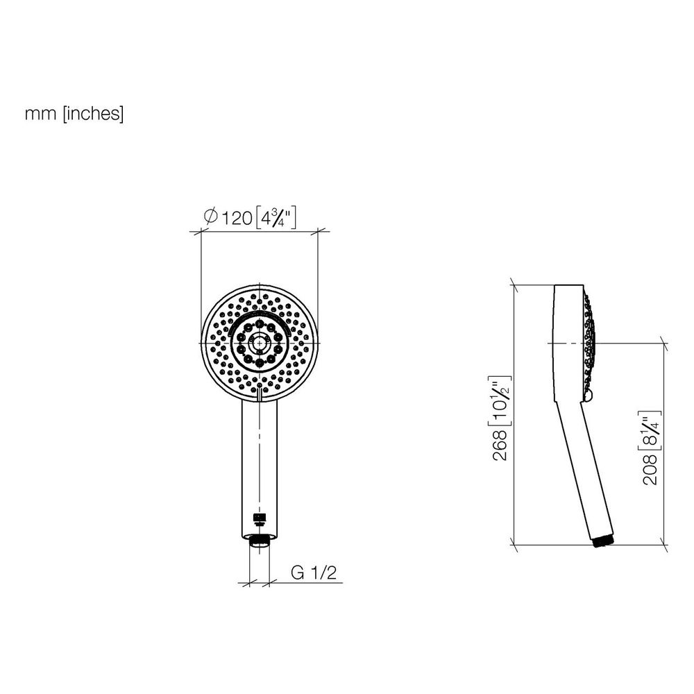 Dornbracht Handbrause 120mm 15l/min G 1/2", Chrom, 28012979-00... DORNBRACHT-28012979-00 4029011521324 (Abb. 3)