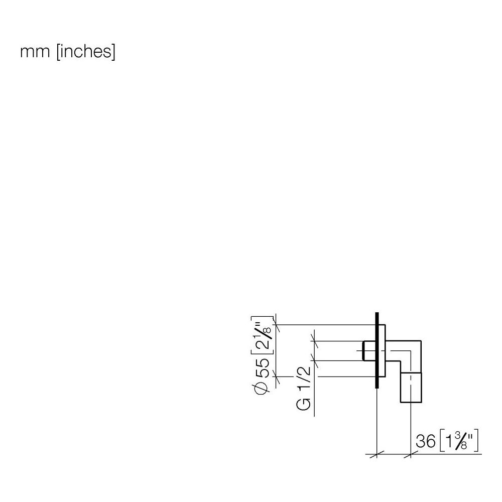 Dornbracht Wandanschlussbogen Meta Brauseabgang G 3/8" Rosette Durchmesser 55mm... DORNBRACHT-28450625-39 4099477347981 (Abb. 3)