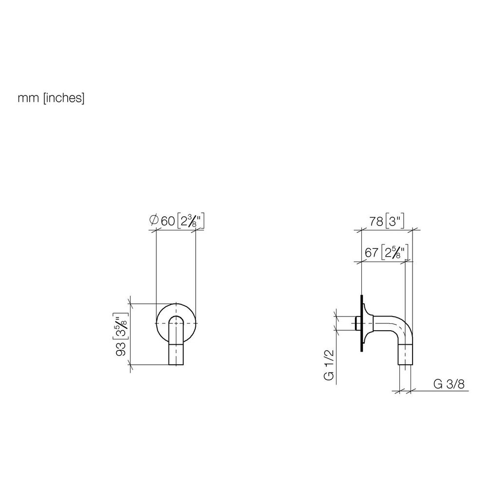 Dornbracht Wandanschlussbogen Vaia, Brauseabgang 3/8", Anschluss 1/2", 60mm, Da... DORNBRACHT-28450809-19 4099477074092 (Abb. 3)
