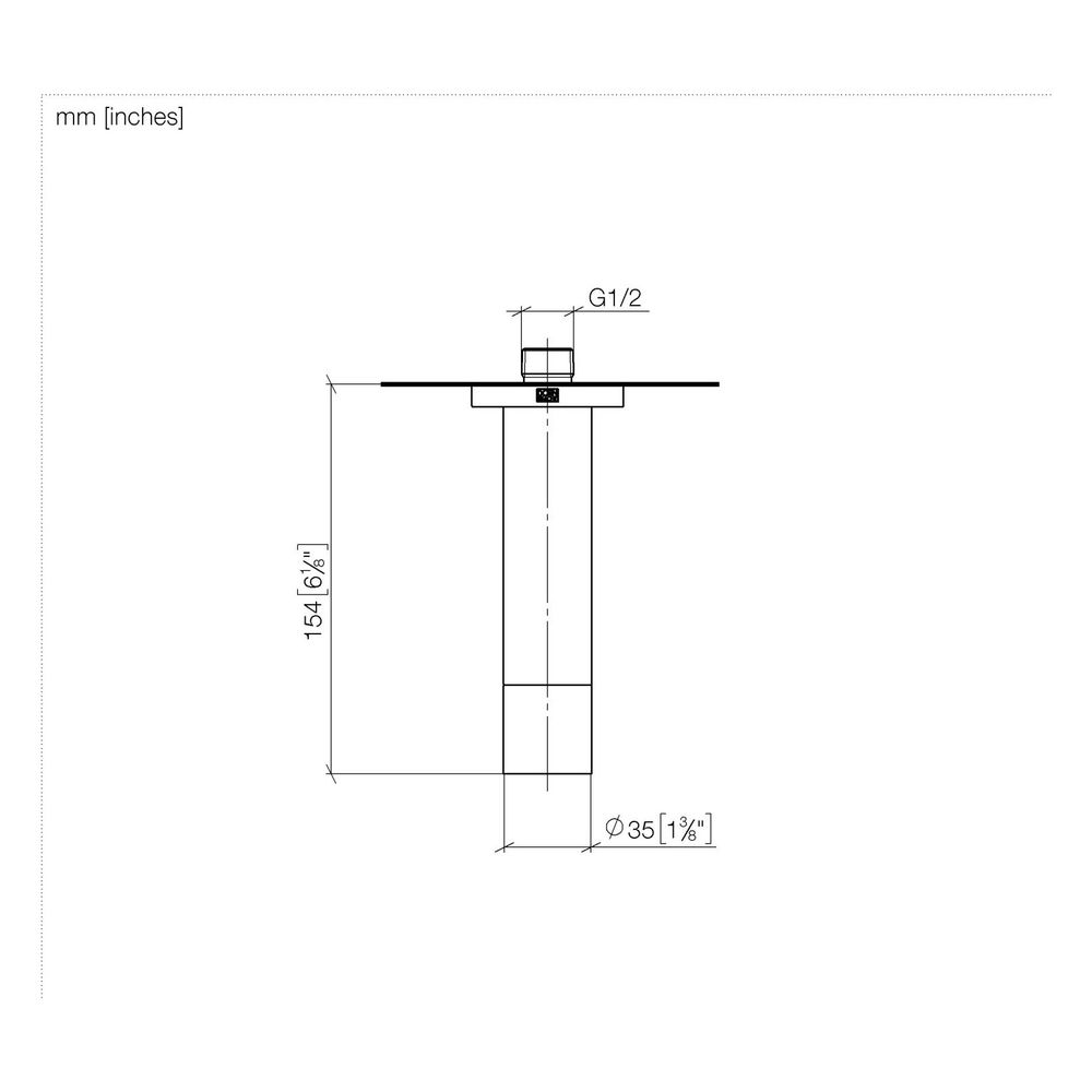 Dornbracht Kopfbrause mit Deckenanbindung 8l/min Anschluss G 1/2", Dark Chrome... DORNBRACHT-28611970-19 4099477442617 (Abb. 3)