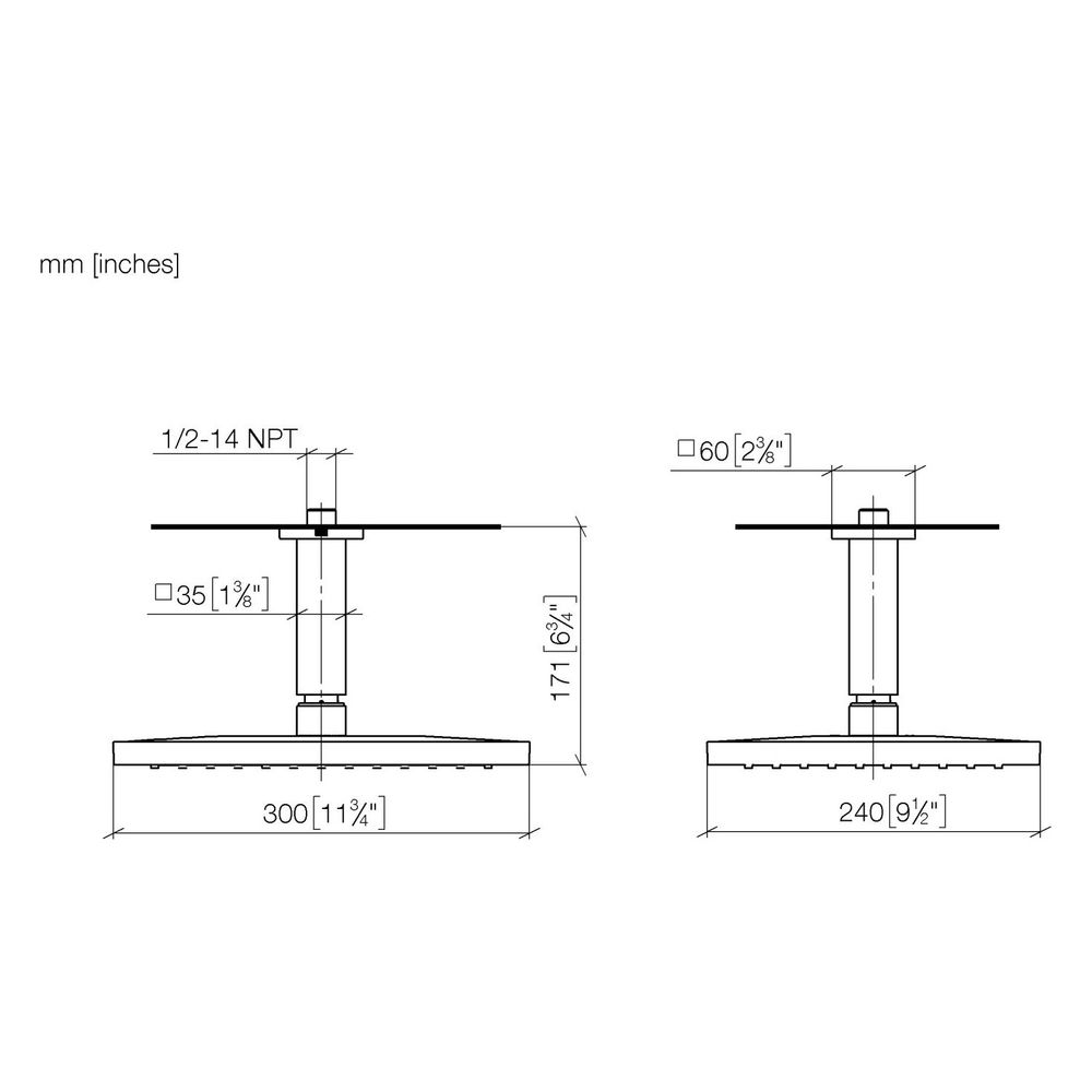Dornbracht Regenbrause Symetrics mit Deckenanbindung FlowReduce 300x240mm 6,8l/... DORNBRACHT-28770980-99 4099477506166 (Abb. 3)