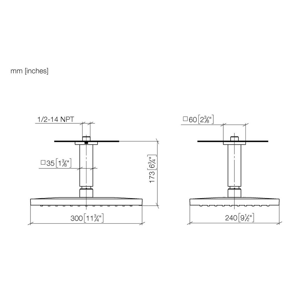 Dornbracht Regenbrause Symetrics mit Deckenanbindung 300x240mm 14l/min, Chrom... DORNBRACHT-28771980-00 4099477470788 (Abb. 3)