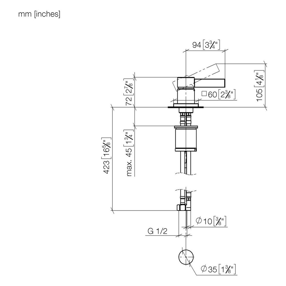 Dornbracht Waschtisch-Einhandbatterie Mem, starrer Auslauf, Bronze gebürstet PV... DORNBRACHT-29210782-42 4099477289366 (Abb. 3)