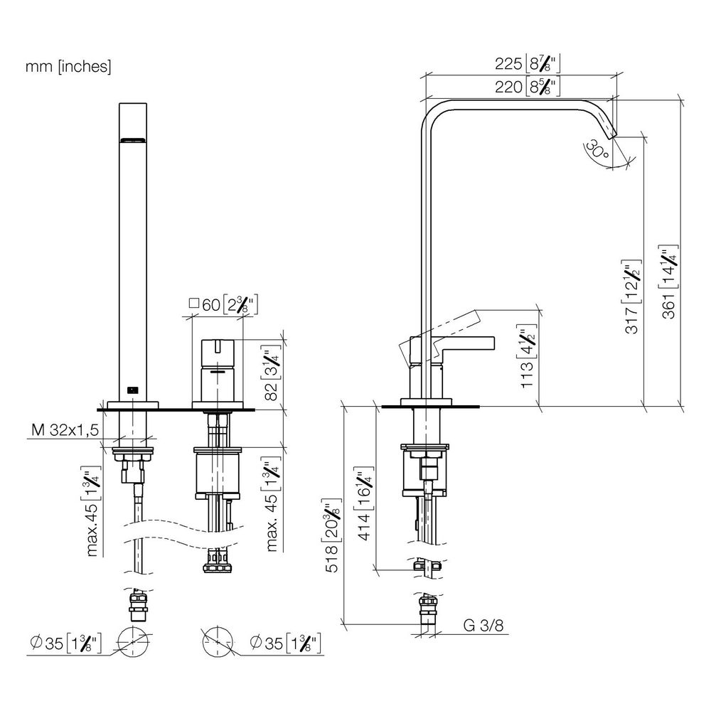 Dornbracht Wannen-Einhandbatterie IMO mit Standrohr, Schlauchbrausegarnitur fre... DORNBRACHT-29218671-37 4099477436388 (Abb. 3)