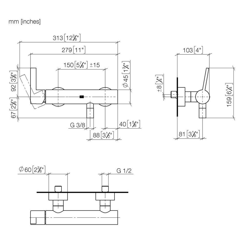Dornbracht Waschtisch-Zweilochbatterie IMO mit Ablaufgarnitur Ausladung 165mm, ... DORNBRACHT-33301670-37 4099477436548 (Abb. 3)